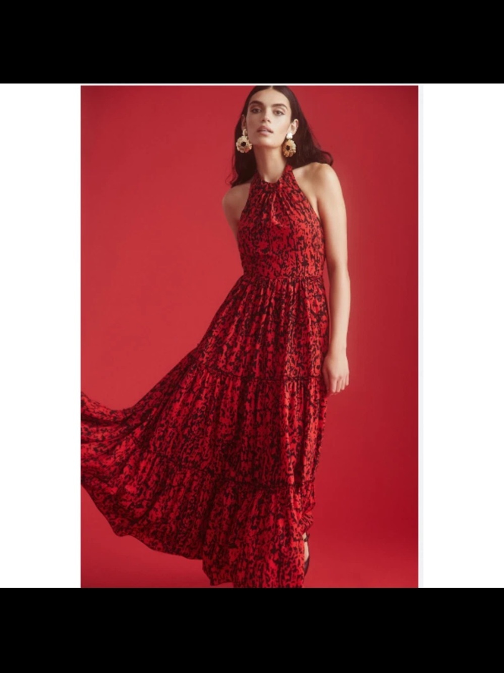 NWT Anthropologie Payal Jain Halter Dress Maxi boho maxi tier $250 rare summer